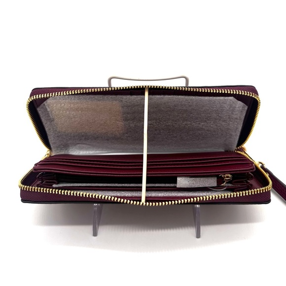 Michael Kors Large Continental Wallet Wristlet Dark Cherry - Picture 9 of 11